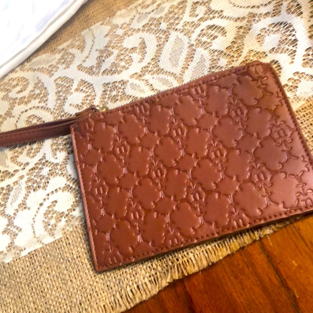 Tiny brown wristlet